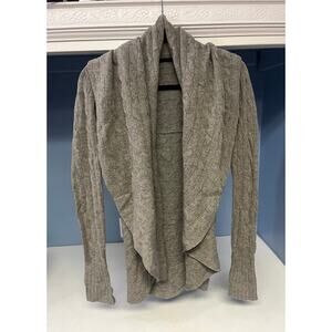 Ralph Lauren Wool Cashmere Grey Cable Knit Open Cardigan Women’s Small